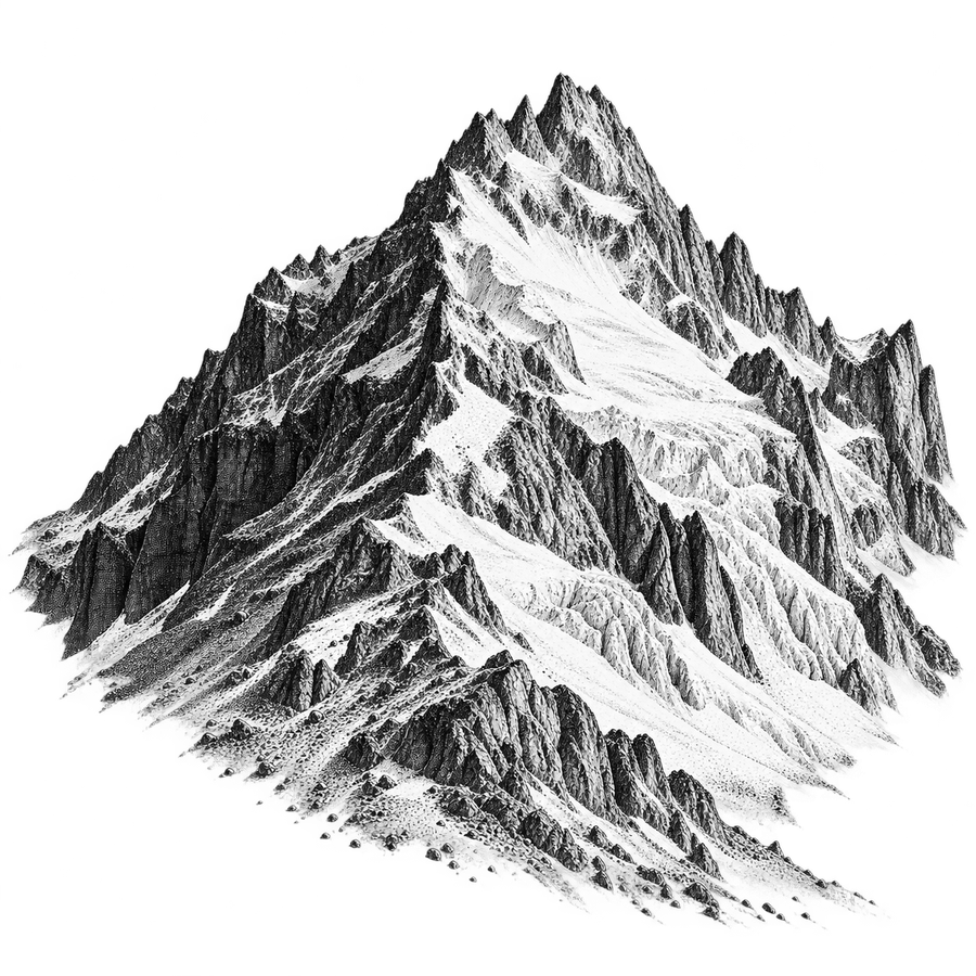 판화로 그린 설산